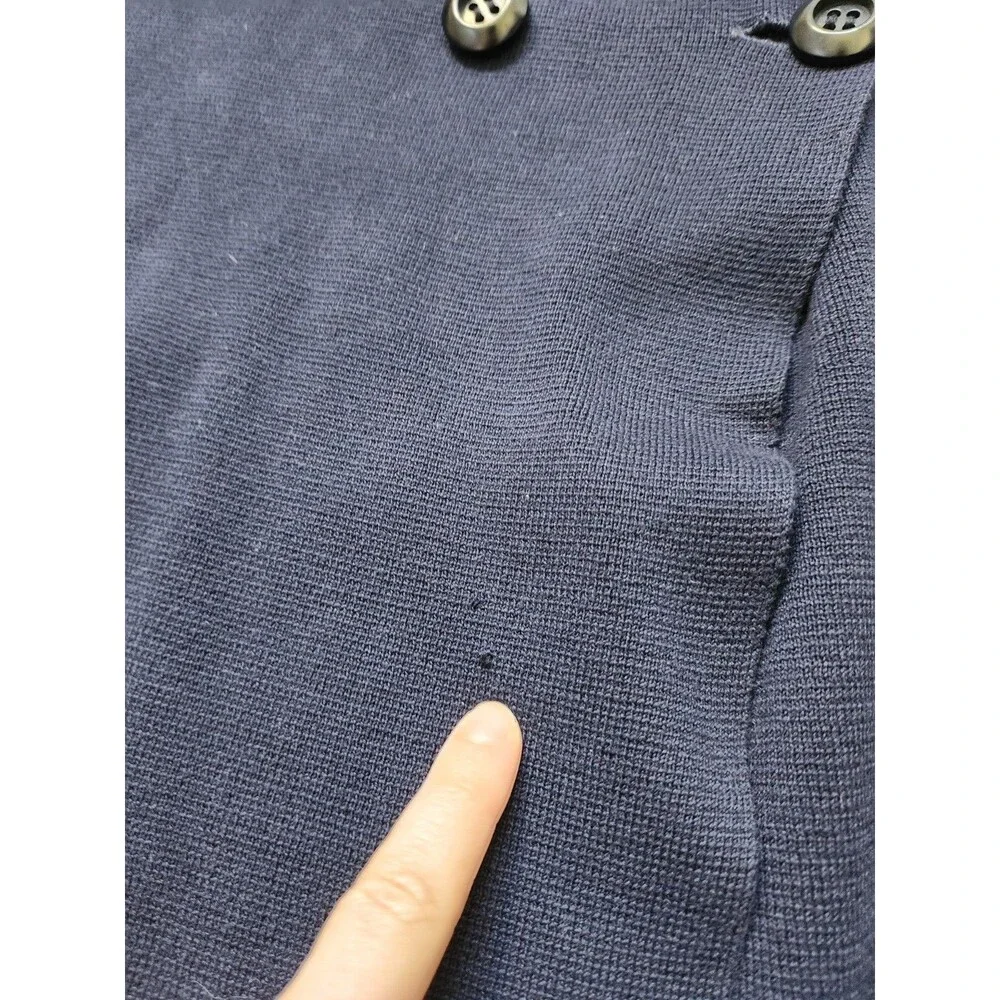 J.Crew Sweater Jacket Womens S Navy Wrap Tie Heavyweight Stretch Knit GUC